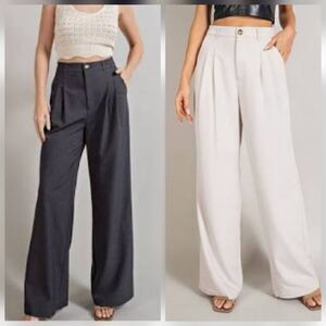 NWT ee:some Pleated Dress Pants with‎ Straight Leg , Gray Or Light Khaki
